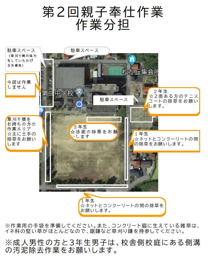 第２回親子奉仕作業分担1